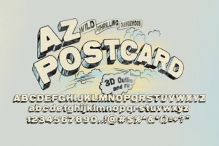 AZ Postcard 3D Font for Playful Craft Projects