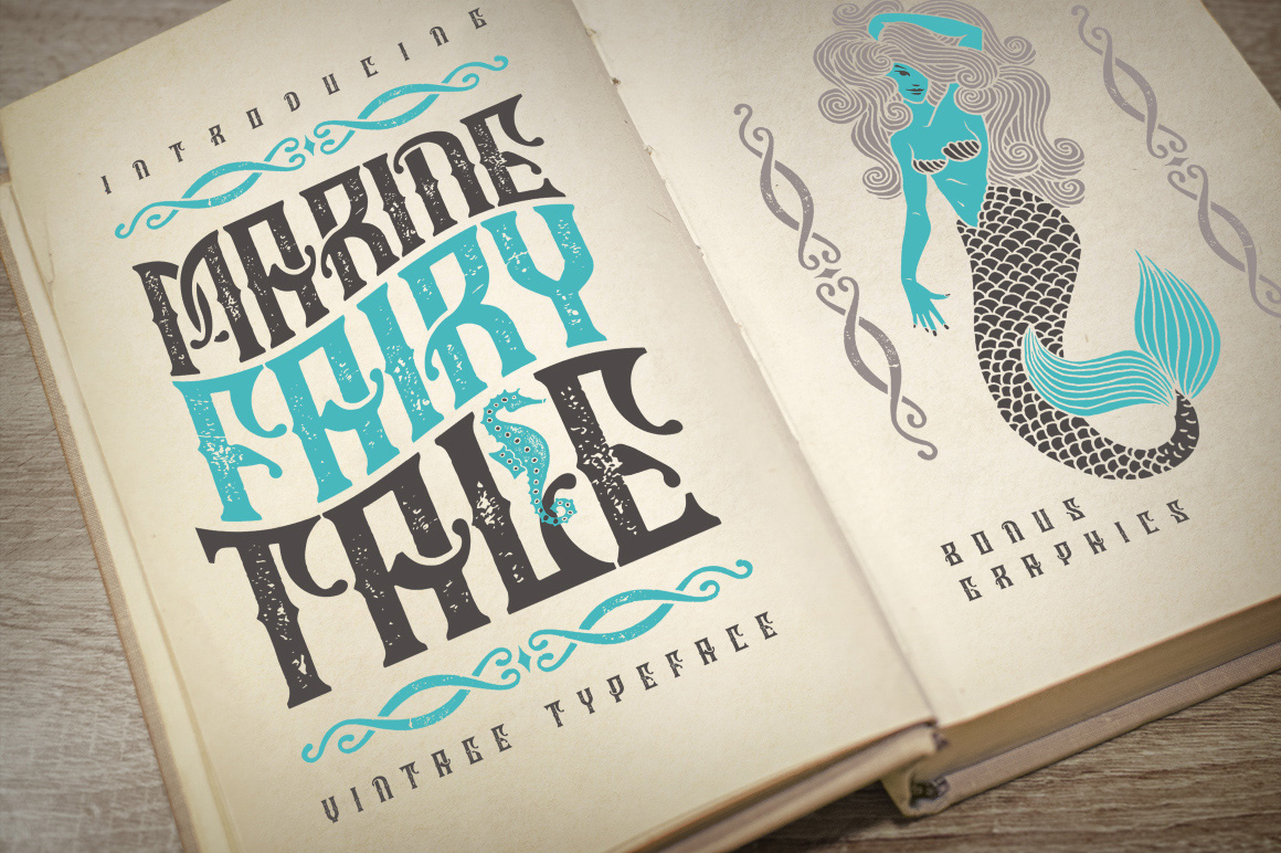 Marine Fairytale Font: Vintage Texture for Web Design