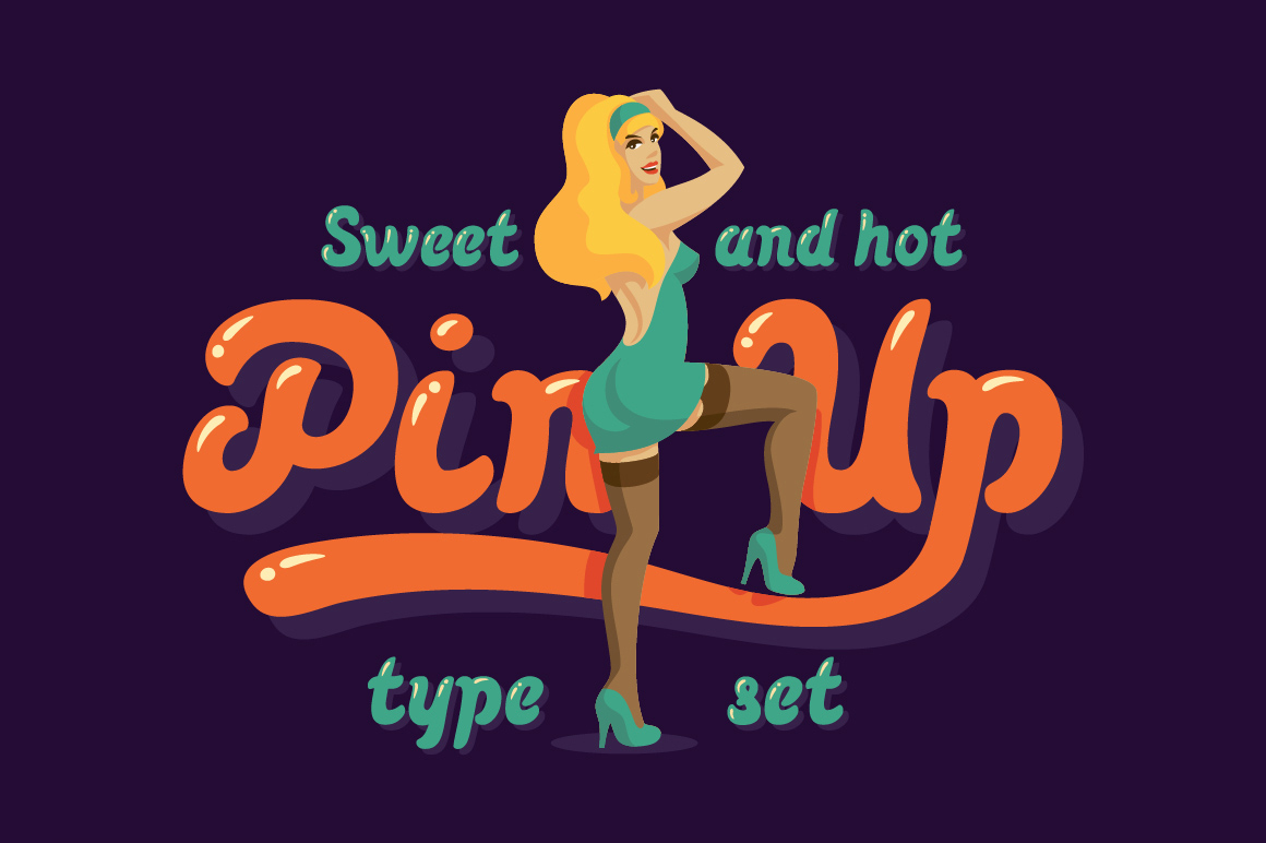 Pin-Up Font: Sweet & Hot Display Type for Crafters